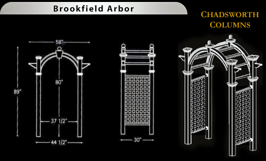 Brookfield Vinyl Arbor Specifications