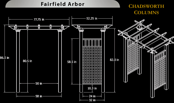 Fairfield Vinyl Arbor Specifications