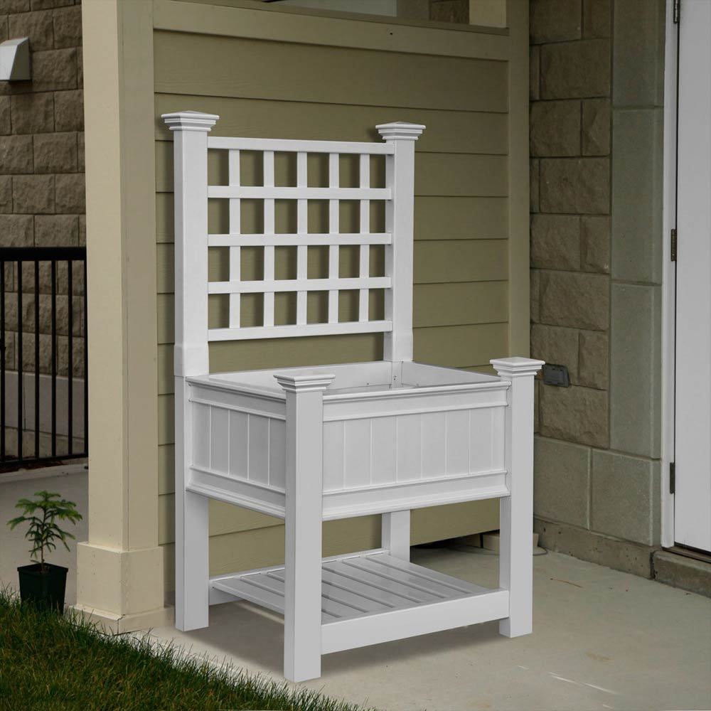 Kingsrow Vinyl Raised Planter & Trellis Design by Chadsworth Columns