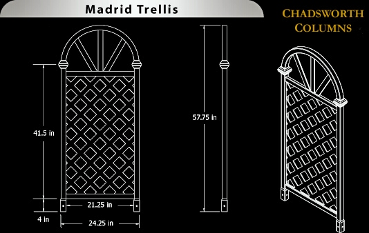 Madrid Vinyl Trellis Design Specifications