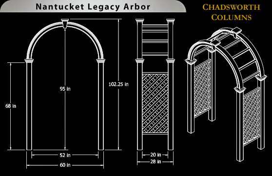 Nantucket Legacy Vinyl Arbor Specifications