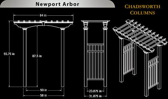 Newport Vinyl Arbor Specifications