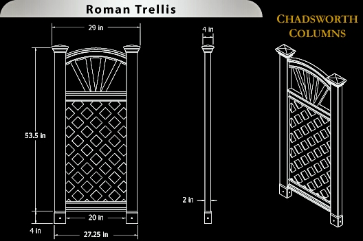 Roman Vinyl Trellis Design Specifications