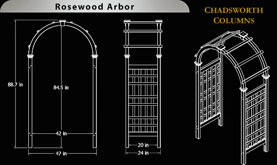 Rosewood Wood Arbor Design Specifications