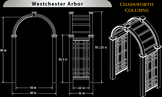 Westchester Vinyl Arbor Specifications