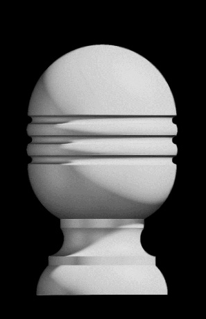 3 Rings Ball Top Finial - Polyurethane Decorative Finials - Shop.columns.com