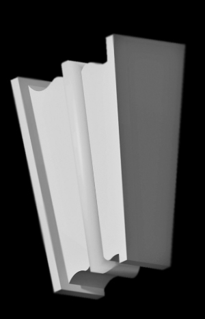 Architectural millwork:  The Shelby polyurethane entryway keystone design.  Lightweight and comes primed white.  Shop.columns.com