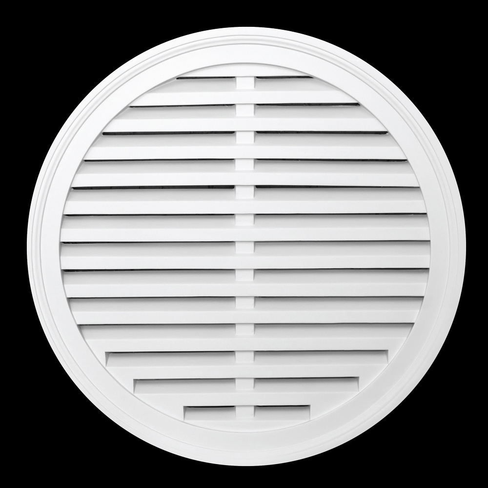 Gable Vent, Polyurethane Functional Round Louvered Gable Vent