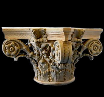Italian Renaissance Zorzi Round Wood Capital