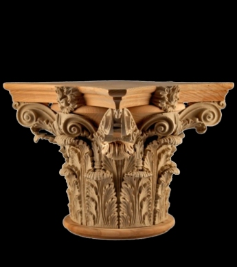 Roman Corinthian Stain-Grade Wood Capital