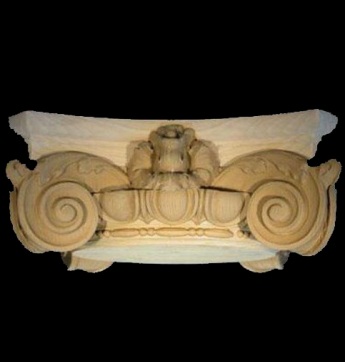 Round, Stain-Grade Wood Italian Renaissance Round Capital
