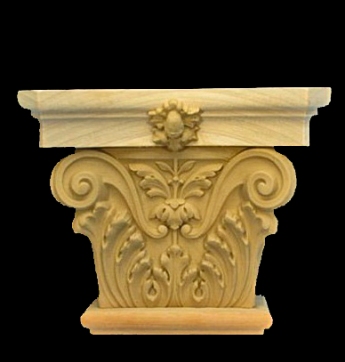 Gothic Pilaster Capital - Stain-Grade Wood