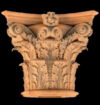 Roman Corinthian Stain-Grade Wood Capital