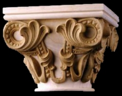Ionic Order - Round, interior wood capital