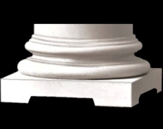 Roman Ionic - Polyurethane Attic base molding and plinth for a round, tapered wood column shaft (plain or fluted) - Chadsworth Columns: shop.columns.com