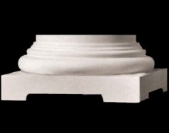 Roman Doric Polyurethane Base Molding and Plinth for a round, tapered (plain or fluted) column shaft. Exterior Use. - Chadsworth Columns: shop.columns.com
