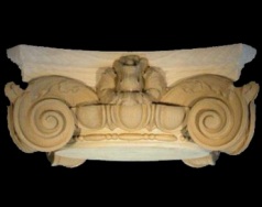Round, Stain-Grade Wood Italian Renaissance Round Capital