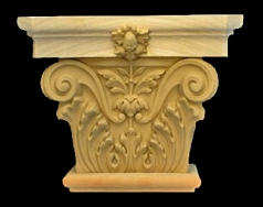 Gothic Pilaster Capital - Stain-Grade Wood