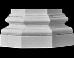 Architectural Wood Attic Base Molding and Plinth for an octagonal, tapered (plain or fluted) column shaft.  Chadsworth Columns: shop.columns.com