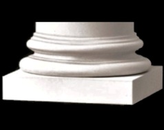 Roman Ionic - Polyurethane Attic base molding and plinth for a round, tapered column shaft (plain or fluted) - Chadsworth Columns: shop.columns.com
