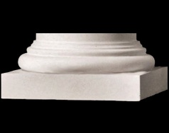 Roman Doric Polyurethane Base Molding and Plinth for a round, tapered (plain or fluted) column shaft.  Typically used with PolyStone® columns.  Chadsworth Columns: shop.columns.com