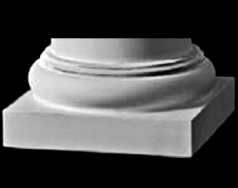 Tuscan Polyurethane Base Molding and Plinth for a round, non-tapered (plain or fluted) column shaft.  Typically used with PolyStone columns.  Chadsworth Columns: shop.columns.com