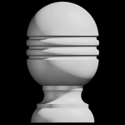 3 Rings Ball Top Finial - Polyurethane Decorative Finials - Shop.columns.com