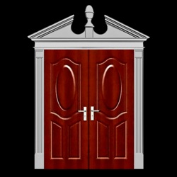 Colonial Door Surround Design For Interior and Exterior Double Door Entryways - Polyurethane Material - Architectural Home Products - Chadsworth Columns - Shop.columns.com - Sales@columns.com - 1-800-486-2118