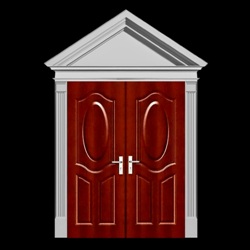 Peaked Door Surround Design For Interior and Exterior Double Door Entryways - Polyurethane Material - Architectural Home Products - Chadsworth Columns - Shop.columns.com - Sales@columns.com - 1-800-486-2118
