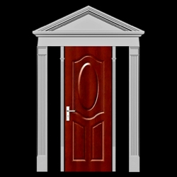 Peaked Single Door with Sidelight Spacing Polyurethane Entryway Model - Decorative Door System Designs - Interior and Exterior Applications - Chadsworth Columns - Shop.columns.com - 1-800-486-2118