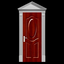 Peaked Single Door Polyurethane Entryway Model - Decorative Door System Designs - Interior and Exterior Applications - Chadsworth Columns - Shop.columns.com - 1-800-486-2118