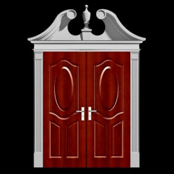 Ramshead Door Surround Design For Interior and Exterior Double Door Entryways - Polyurethane Material - Architectural Home Products - Chadsworth Columns - Shop.columns.com - Sales@columns.com - 1-800-486-2118