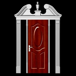 Ramshead Single Door with Sidelight Spacing Polyurethane Entryway Model - Decorative Door System Designs - Interior and Exterior Applications - Chadsworth Columns - Shop.columns.com - 1-800-486-2118