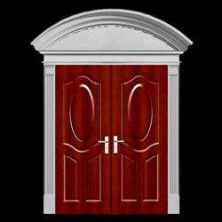 Sunrise Door Surround Design For Interior and Exterior Double Door Entryways - Polyurethane Material - Architectural Home Products - Chadsworth Columns - Shop.columns.com - Sales@columns.com - 1-800-486-2118