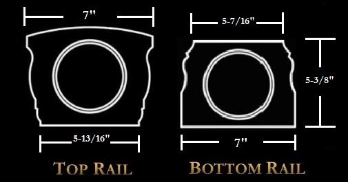 5 x 7 Polyurethane Top and Bottom Rails for our Architectural, Exterior Porch, Deck, Balcony and Stair Balustrade Systems - Chadsworth Columns - Shop.columns.com - Sales@columns.com - 1-800-486-2118